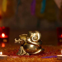 Load image into Gallery viewer, Cute Brass Flute Ganesh
