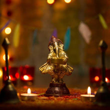 Load image into Gallery viewer, Brass Set of Six Musical Ganesha Idols
