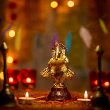 Load image into Gallery viewer, Brass Set of Six Musical Ganesha Idols
