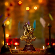 Load image into Gallery viewer, Brass Set of Six Musical Ganesha Idols
