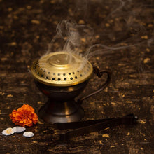 Load image into Gallery viewer, Handcrafted Brass Chirag Dhuni/Fumer with Tong
