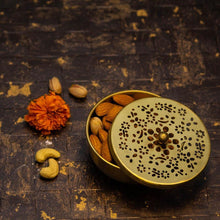 Load image into Gallery viewer, Antique Handcrafted Brass Nut Case/Container
