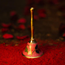 Load image into Gallery viewer, Handcrafted Pink Brass Pooja Bell
