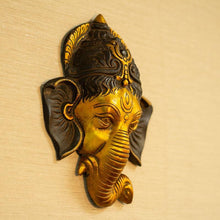 Load image into Gallery viewer, Antique Brass Ganesha Wall Plate
