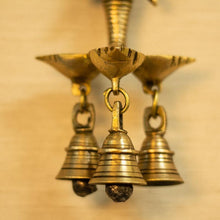 Load image into Gallery viewer, Antique Ganesha Wall Hanging With Deepak &amp; Bells
