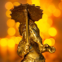 Load image into Gallery viewer, Antique Brass Umbrella Ganesha
