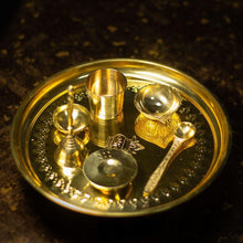 Load image into Gallery viewer, 7 Piece Brass Pooja Thali Set
