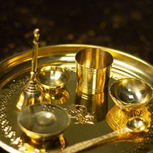 Load image into Gallery viewer, 7 Piece Brass Pooja Thali Set

