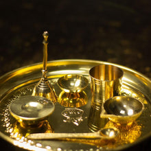Load image into Gallery viewer, 7 Piece Brass Pooja Thali Set
