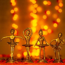 Load image into Gallery viewer, Antique Brass Dancing Girls (Set of 4)
