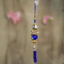 Load image into Gallery viewer, Feng Shui Evil Eye Owl Car Door Hanging with Bead Tassel
