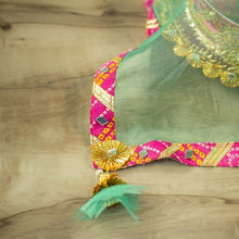 Load image into Gallery viewer, Pastel Mint Jaipuri Thali Cover
