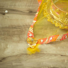 Load image into Gallery viewer, Pastel Yellow Jaipuri Thali Cover

