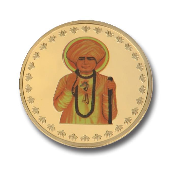 24K Gold Foil Jalaram Bapa Coin