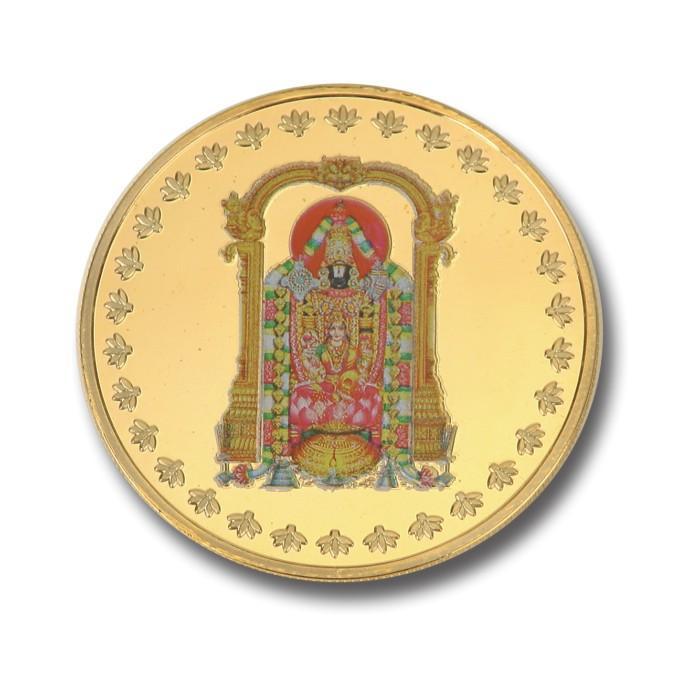 24K Gold Foil Laxmi with Balaji  Coin