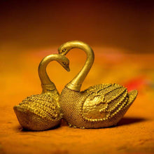 Load image into Gallery viewer, Feng Shui Pair of Golden Swan for Good Fortune
