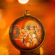 Load image into Gallery viewer, Sidh Shri Panchmukhi Hanuman Yantra Glass Brass Hanging
