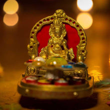 Load image into Gallery viewer, Shri Dhan Varsha Brass Kuber Yantra Chowki
