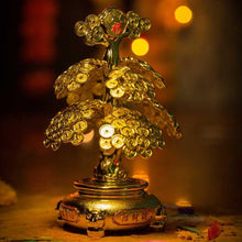 Load image into Gallery viewer, Feng Shui Lucky Bonsai Money Coin Tree with Light for Prosperity
