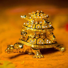 Load image into Gallery viewer, Feng Shui Three-tiered Tortoise Statue for Good Luck
