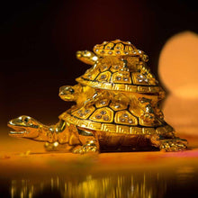 Load image into Gallery viewer, Feng Shui Three-tiered Tortoise Statue for Good Luck
