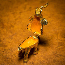 Load image into Gallery viewer, Stone Studded Metal Elephant Showpiece
