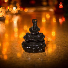 Load image into Gallery viewer, Glossy Black Backflow Smoke Waterfall Dhoop Burner
