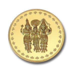 24K Gold Foil Meenakshi Tiru Kalyani Coin