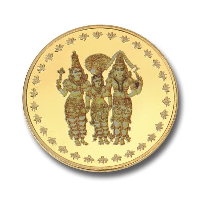 24K Gold Foil Meenakshi Tiru Kalyani Coin