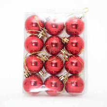 Load image into Gallery viewer, Decorative Red Christmas Balls Baubles (Set of 12)

