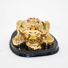 Load image into Gallery viewer, Feng Shui Three Legged Golden Frog for Money and Good Luck
