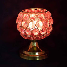 Load image into Gallery viewer, Sparkling Crystal Studded Red Candle Holder
