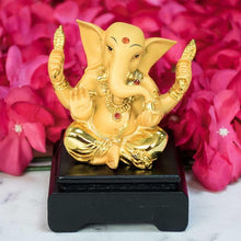 Load image into Gallery viewer, Designer Lord Ganesha Statue on a Wooden Chowki
