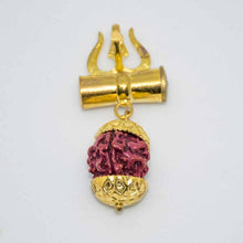 Load image into Gallery viewer, Spiritual Trishul Five faces Rudraksha Pendant
