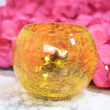 Load image into Gallery viewer, Yellow Crackled Matki Candle Holder
