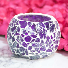 Load image into Gallery viewer, Purple Crackled Matki Candle Holder
