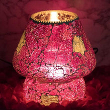 Load image into Gallery viewer, Pretty Purple Mosaic Crackled Table Lamp
