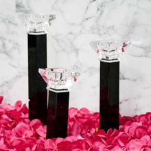 Load image into Gallery viewer, Handcrafted Black White Glass Designer Pillar Candle Holder
