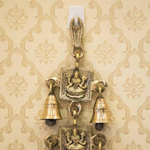Load image into Gallery viewer, Antique Brass Door/Wall Hanging 5 Bells with Engraved Laxmi
