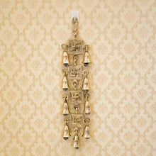 Load image into Gallery viewer, Antique Brass Door/Wall Hanging 9 Bells with Engraved Swastik (Golden Color)
