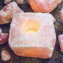 Load image into Gallery viewer, Himalayan Pink Salt Naturally Carved T-light Lamp
