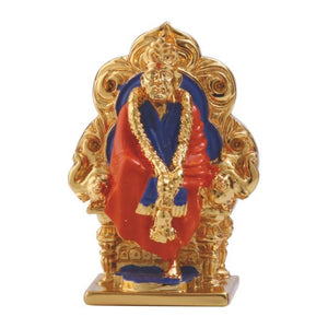 24K Gold Foil Sitting Saibaba