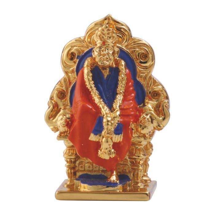 24K Gold Foil Sitting Saibaba