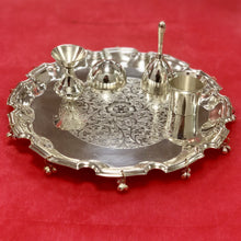 Load image into Gallery viewer, Silver Finished Pooja Thali Set
