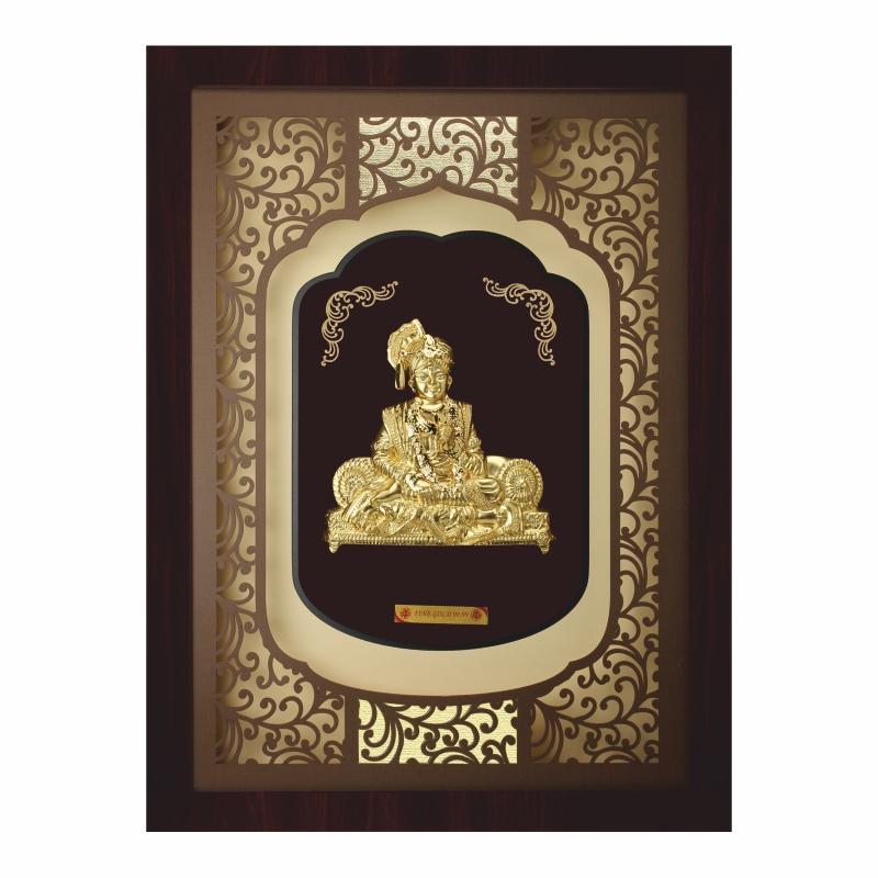 24K Gold Foil Extra Big Swami Narayan Elite Frame