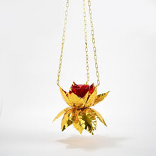 Load image into Gallery viewer, Hanging Lotus Golden Diya
