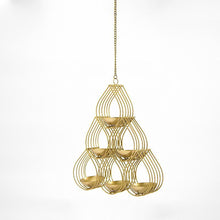 Load image into Gallery viewer, Hanging Golden 3 Tier T-light Holder
