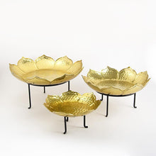 Load image into Gallery viewer, Golden Leafy Urli Stand (Set of 3)
