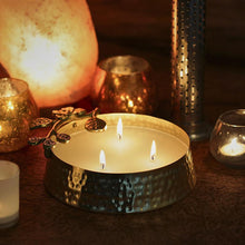 Load image into Gallery viewer, Brass Hammered Multi-Wick Scented Candle
