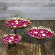 Load image into Gallery viewer, Golden Leafy Urli Stand (Set of 3)
